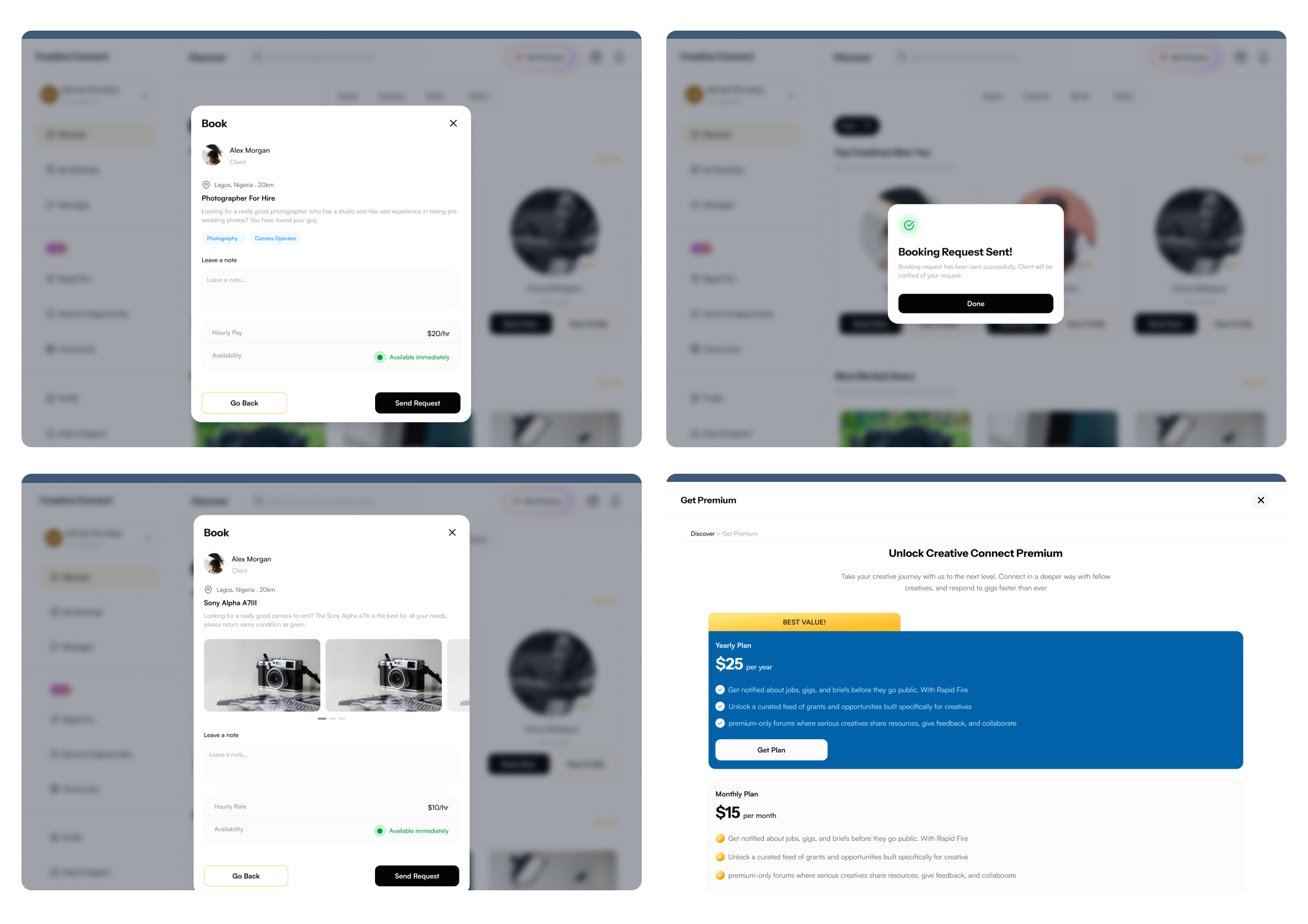 NextHavn app interface screens
